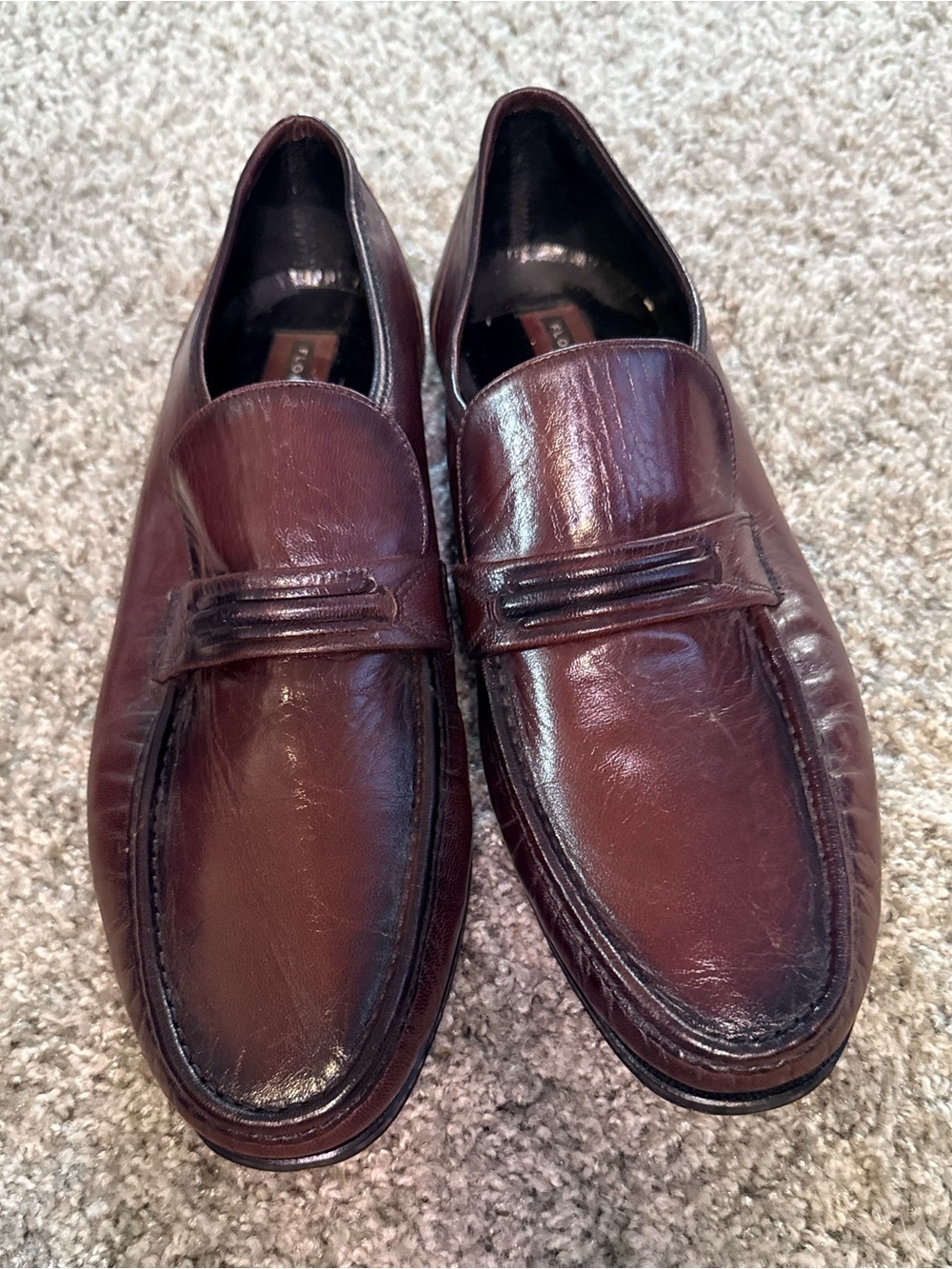 Florsheim Como Black Cherry Leather Loafers 12 3E